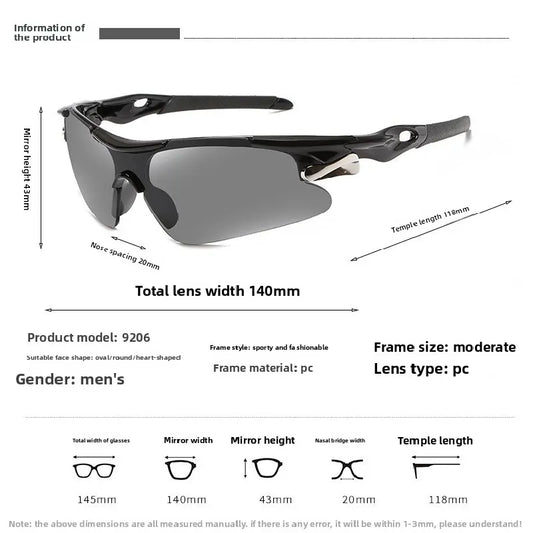 2-PCS Bright black frame with clear lenses Men's Sports Cycling Sunglasses Windproof PC Frame Wrap Around Design for Riding Fishing Running Reliable Outdoor Protection Australian Style - Image 6