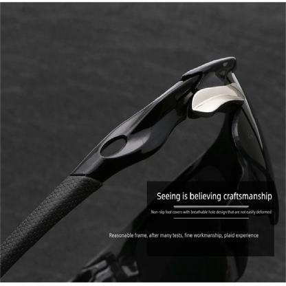 2-PCS Bright black frame with grey lenses Men's Sports Cycling Sunglasses Windproof PC Frame Wrap Around Design for Riding Fishing Running Reliable Outdoor Protection Australian Style - Image 2