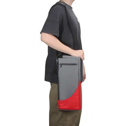 Red and Grey Insulated Golf Cooler Bag Portable Thermal Carrier Holds 6 Cans or 2 Wine Bottles with Shoulder Strap for Australian Golf Course and BBQ - Image 2