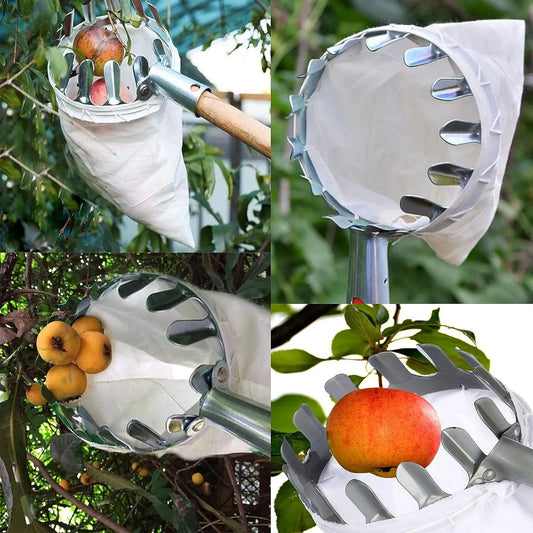 Green Telescopic Fruit Picker Tool with Stainless Steel Extension Pole Carbon Steel Head and Large Bag for Apples Peaches Oranges Australian Home Orchards(4.0m) - Image 3