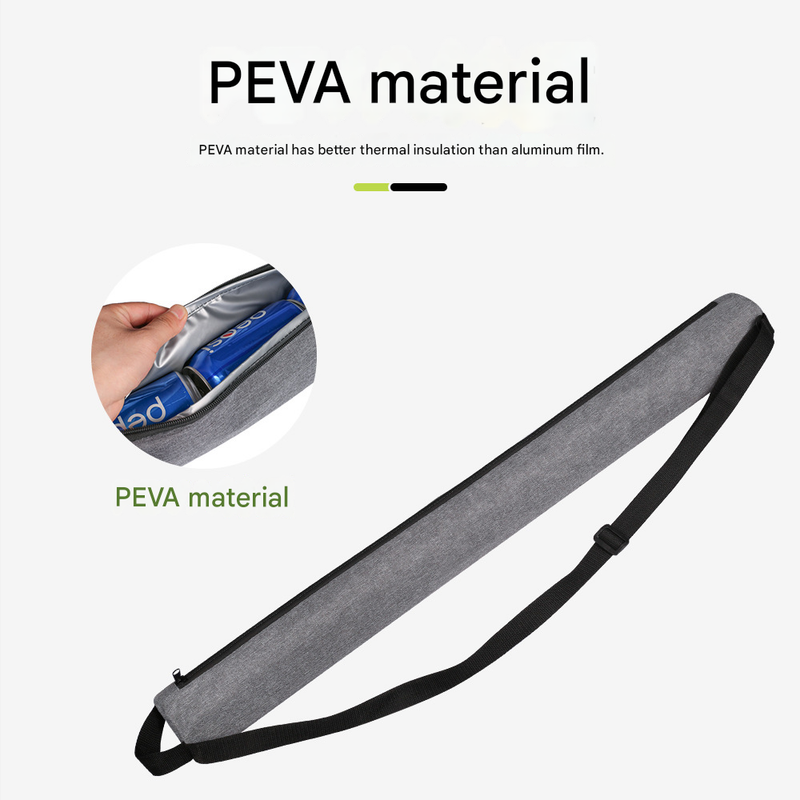 Grey Insulated Golf Beer Cooler Bag Cylindrical Tube Design with PEVA Lining 25cm Portable Crossbody Shoulder Strap for Australian Golf and BBQs - Image 4