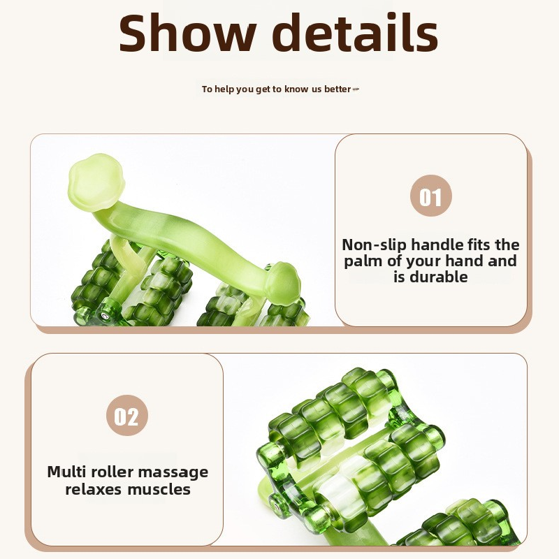 2-Pcs Orange Manual Roller Massager Handheld Full Body Relaxation Tool for Back Waist Legs Moon Car Design Ergonomic Deep Tissue Massage for Australian Homes - Image 3