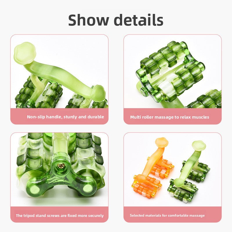 2-Pcs Orange Manual Roller Massager Handheld Full Body Relaxation Tool for Back Waist Legs Moon Car Design Ergonomic Deep Tissue Massage for Australian Homes - Image 5