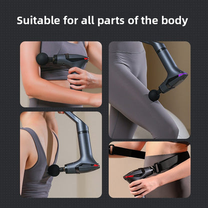 Dark grey Professional Massage Gun with Extension Handle and Back Strap 12 Speeds Deep Tissue Muscle Relief for Home Gym and Australian Athletes - Image 4