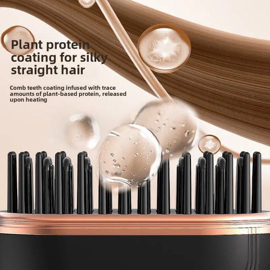 Black Wireless Hair Straightener Brush Cordless Portable Straightening Comb Type-C Rechargeable with 3 Temp Settings Anti-Scald Styler for Travel Australian Home - Image 5