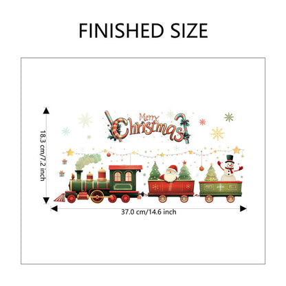 10 PCS Christmas Train with Santa & Snowman PVC Wall Sticker for Australian Shop Windows & Home Decor - Image 3