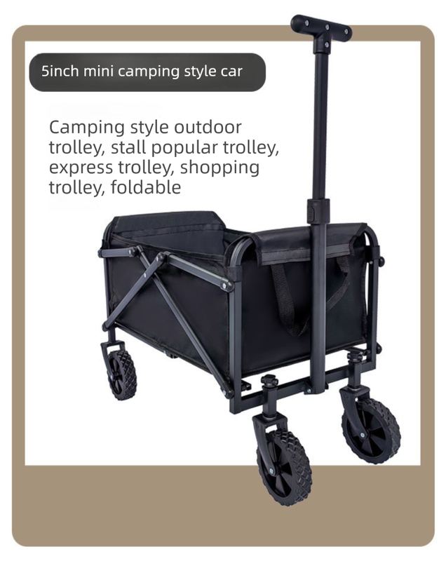 Mini Foldable Outdoor Camping & Utility Wagon with 5-Inch Wheels - Image 2