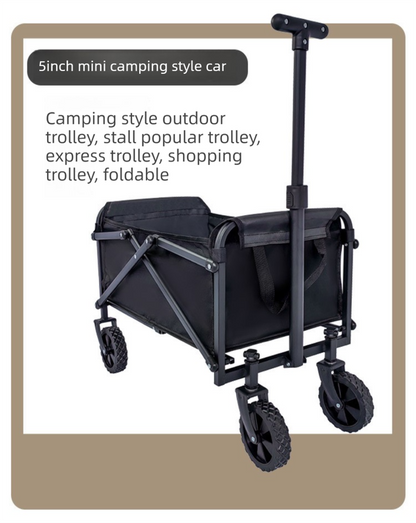 Mini Foldable Outdoor Camping & Utility Wagon with 5-Inch Wheels - Image 2