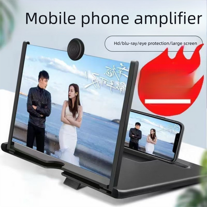 Black Portable 10-Inch Mobile Phone Screen Magnifier with Foldable Stand - 3D HD Video Amplifier for Movies & Reading - Pull-Out Design Compatible with All Smartphones - Ideal for Home, Travel & Camping - Image 2