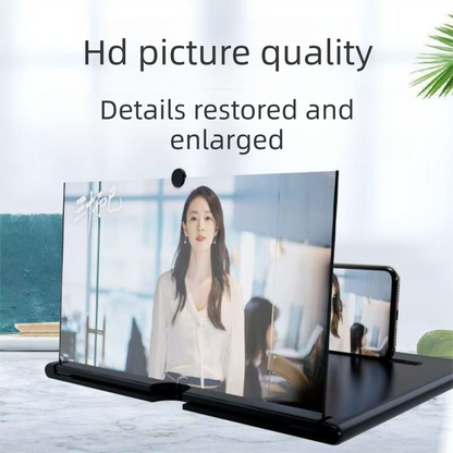 Black Portable 10-Inch Mobile Phone Screen Magnifier with Foldable Stand - 3D HD Video Amplifier for Movies & Reading - Pull-Out Design Compatible with All Smartphones - Ideal for Home, Travel & Camping - Image 3