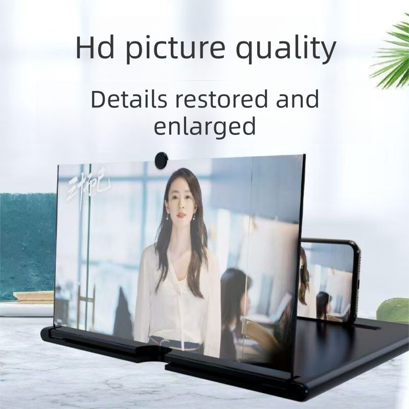 White Portable 10-Inch Mobile Phone Screen Magnifier with Foldable Stand - 3D HD Video Amplifier for Movies & Reading - Pull-Out Design Compatible with All Smartphones - Ideal for Home, Travel & Camping - Image 3