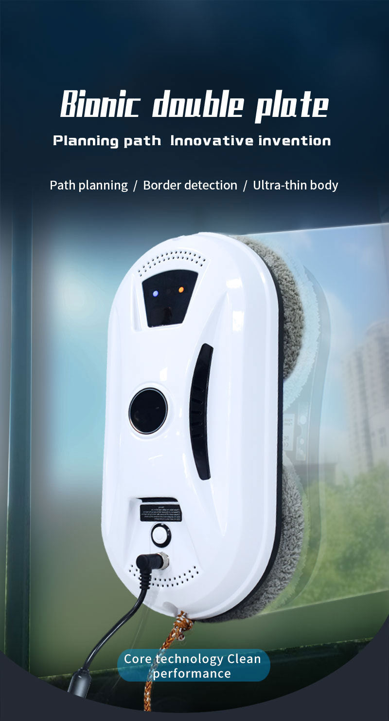 Smart Robot Window Cleaner - Automatic Glass Cleaning Washer with Remote Control - 2800Pa Suction & UPS Safety System - Includes 10 Microfibre Pads - Image 3
