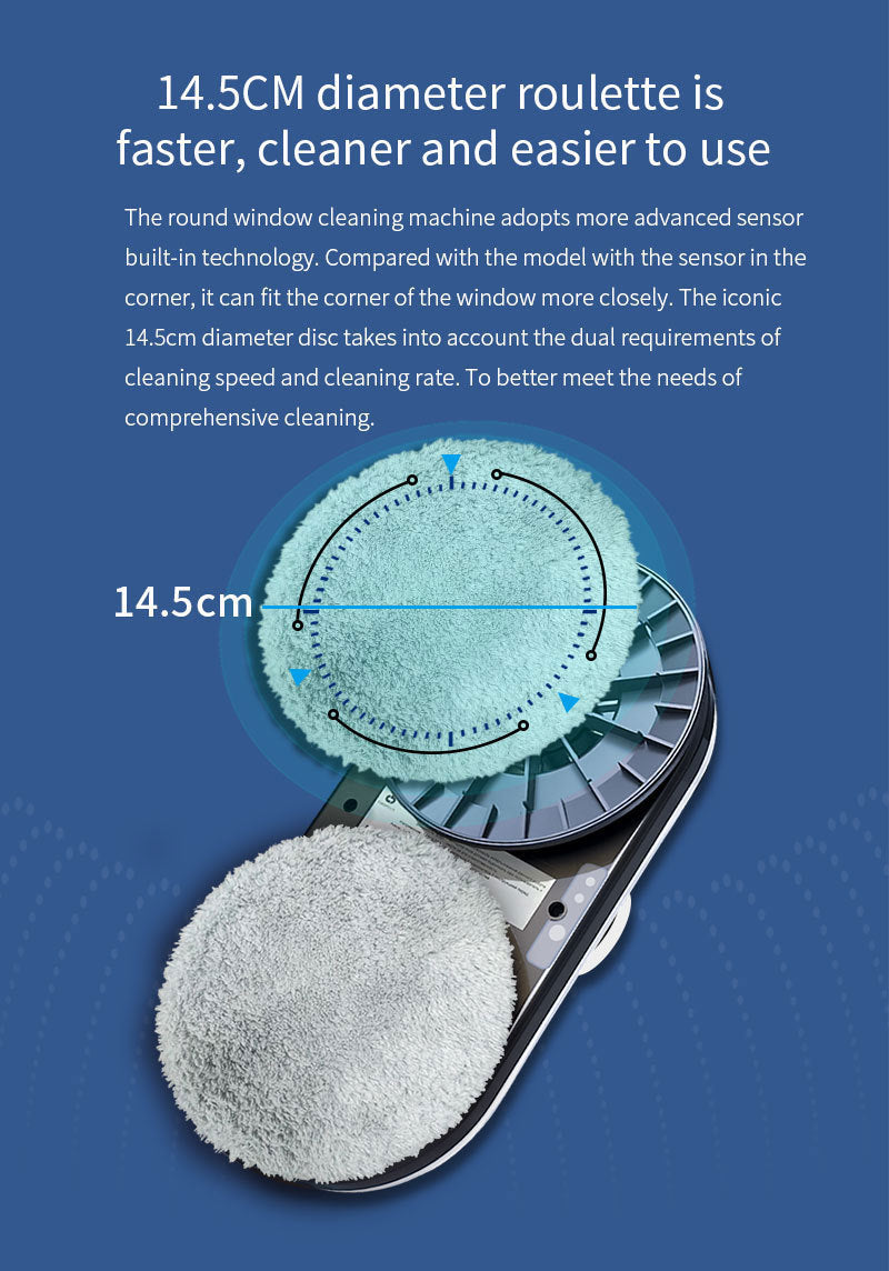 Smart Robot Window Cleaner - Automatic Glass Cleaning Washer with Remote Control - 2800Pa Suction & UPS Safety System - Includes 10 Microfibre Pads - Image 6