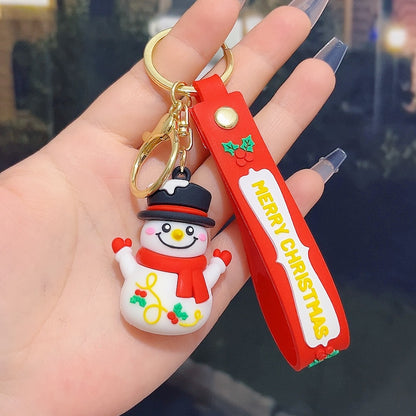 6PCS Christmas Silicone Keychain Cute Santa Snowman Bag Charm Festive Keyring for Kris Kringle Gifts - Image 4