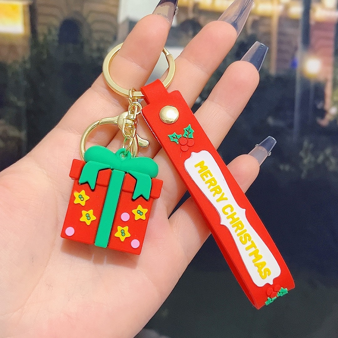 6PCS Christmas Silicone Keychain Cute Santa Snowman Bag Charm Festive Keyring for Kris Kringle Gifts - Image 6