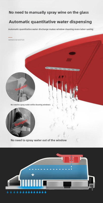 Magnetic Double Sided Window Cleaner with Water Tank 8-15mm Single Glazing Glass Wiper Tool High Rise Safety Rope - Image 3