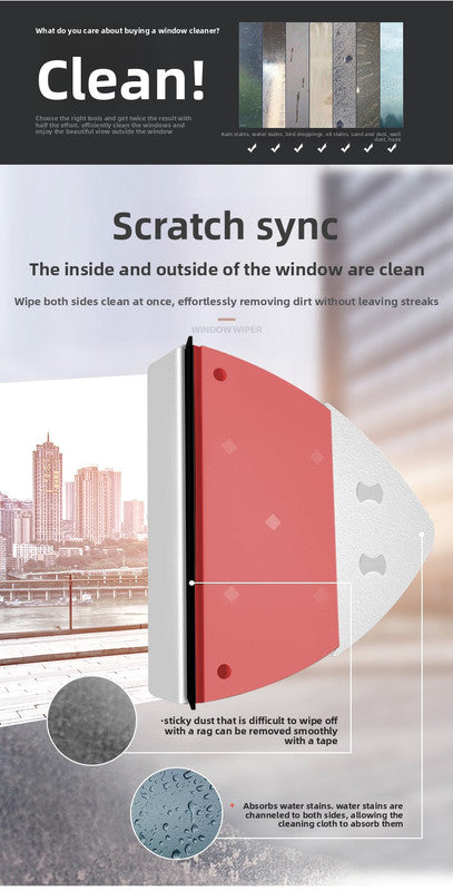 Magnetic Double Sided Window Cleaner with Water Tank 8-15mm Single Glazing Glass Wiper Tool High Rise Safety Rope - Image 5