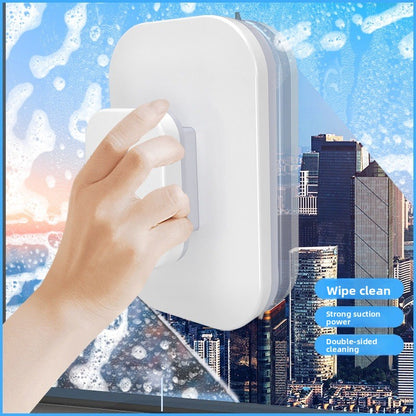 Magnetic Double Sided Window Cleaner for 18-30mm Double Glazed Glass High Rise Safety Wiper Tool White - Image 2