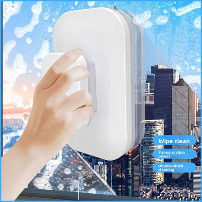 Magnetic Double Sided Window Cleaner for 18-30mm Double Glazed Glass High Rise Safety Wiper Tool White - Image 2