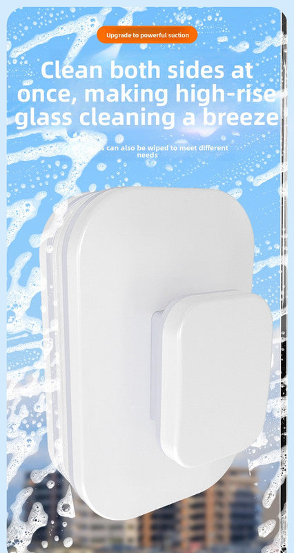 Magnetic Double Sided Window Cleaner for 18-30mm Double Glazed Glass High Rise Safety Wiper Tool White - Image 3