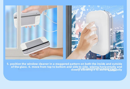 Magnetic Double Sided Window Cleaner for 18-30mm Double Glazed Glass High Rise Safety Wiper Tool White - Image 9