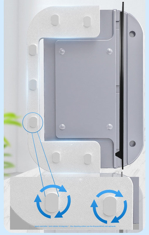 Magnetic Double Sided Window Cleaner for 20-35mm Double Glazed Glass High Rise Safety Wiper Tool White - Image 7