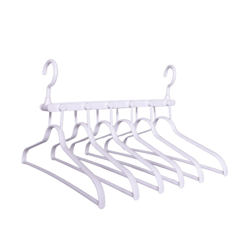 2-SET Space-Saving 6-in-1 Foldable Hanger Set Multi-Functional Closet Organizer Clothes Drying Rack with Pant Clips (White & White Clip Upgrade Edition) Ideal for Homes and Dorm Rooms - Image 2