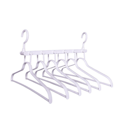 2-SET Space-Saving 6-in-1 Foldable Hanger Set Multi-Functional Closet Organizer Clothes Drying Rack with Pant Clips (White & White Clip Upgrade Edition) Ideal for Homes and Dorm Rooms - Image 2