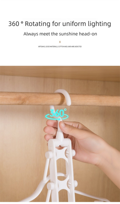 2-SET Space-Saving 6-in-1 Foldable Hanger Set Multi-Functional Closet Organizer Clothes Drying Rack with Pant Clips (White & White Clip Upgrade Edition) Ideal for Homes and Dorm Rooms - Image 8