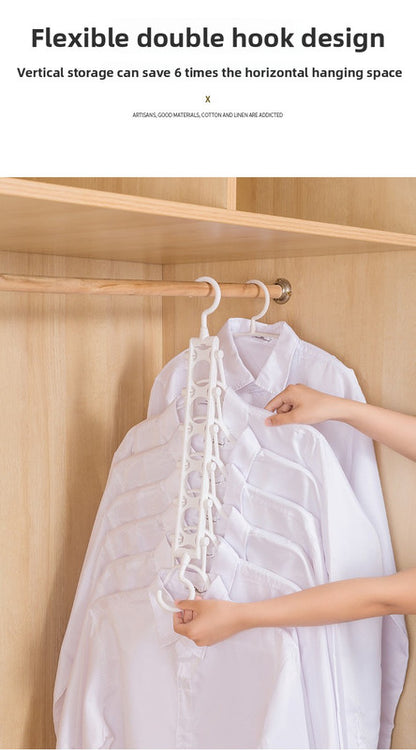 2-SET Space-Saving 6-in-1 Foldable Hanger Set Multi-Functional Closet Organizer Clothes Drying Rack with Pant Clips (Black & Black Clip Upgrade Edition) Ideal for Homes and Dorm Rooms - Image 9
