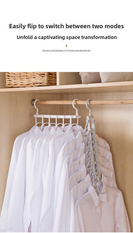 2-SET Space-Saving 6-in-1 Foldable Hanger Set Multi-Functional Closet Organizer Clothes Drying Rack with Pant Clips (Gray & Gray Clip Upgrade Edition) Ideal for Homes and Dorm Rooms - Image 5