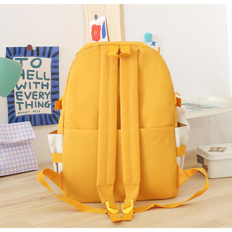 5 Piece Aesthetic School Backpack Set Pink Oxford Fabric Fits 14 Inch Laptop  - Image 4