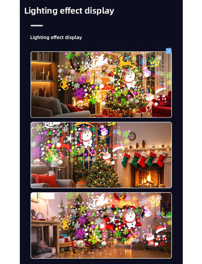 White Christmas LED Projection Lights Portable USB Holiday Atmosphere Lights 360-Degree Rotating Base Ideal for Indoor Home Decor and Party Decorations Christmas Snowflake Patterns - Image 4