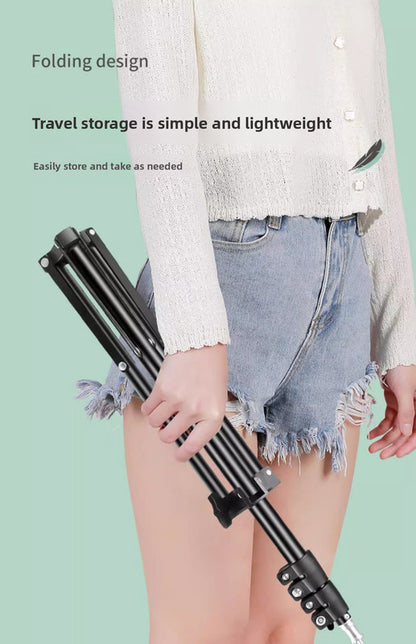 1.7m Black Tripod Stand with Phone Holder Adjustable Floor Stand for Live Streaming Vlogging Overhead Video Recording Makeup Kit with Carry Bag - Image 2