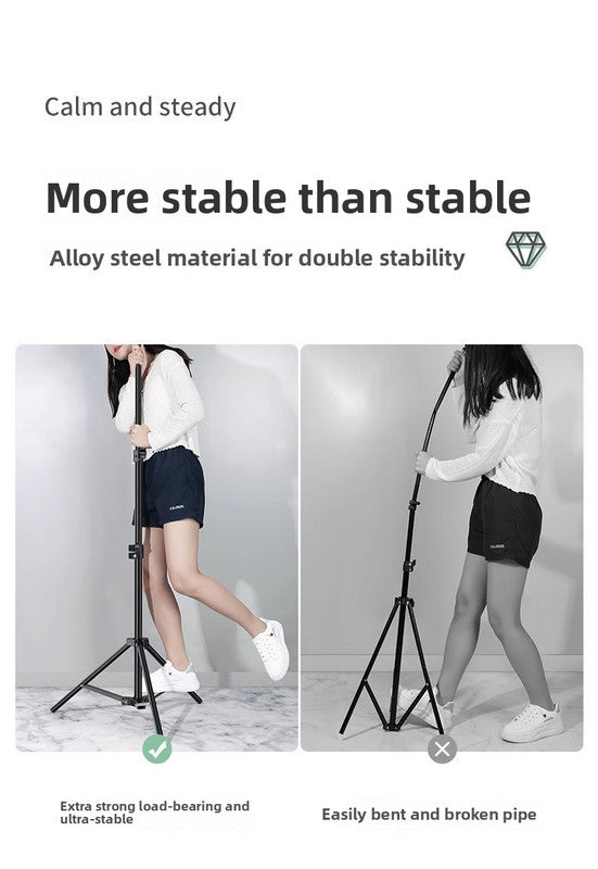 1.7m Black Tripod Stand with Phone Holder Adjustable Floor Stand for Live Streaming Vlogging Overhead Video Recording Makeup Kit with Carry Bag - Image 7