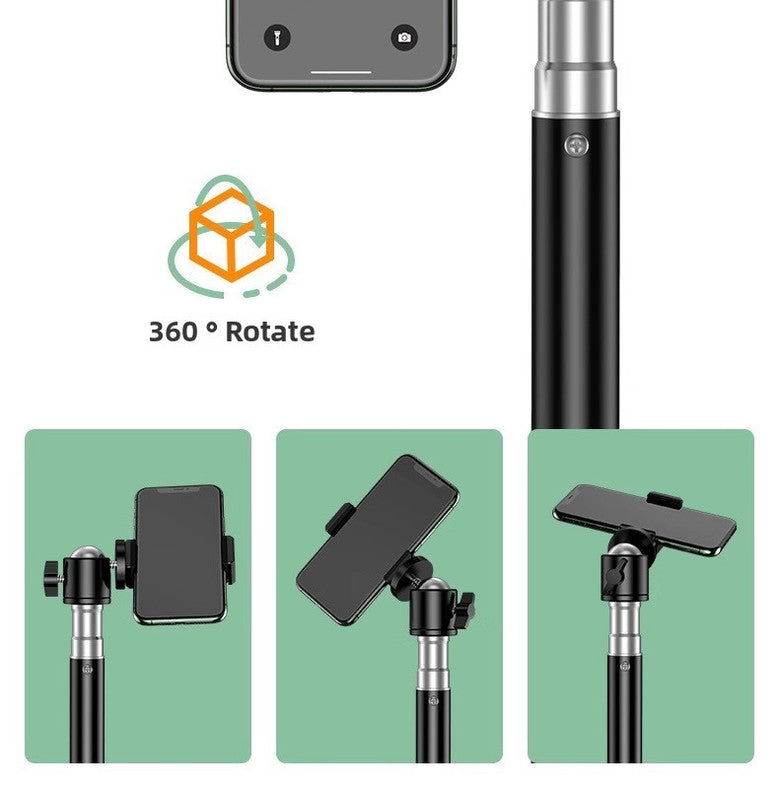 1.7m Black Tripod Stand with Phone Holder Adjustable Floor Stand for Live Streaming Vlogging Overhead Video Recording Makeup Kit with Carry Bag - Image 8
