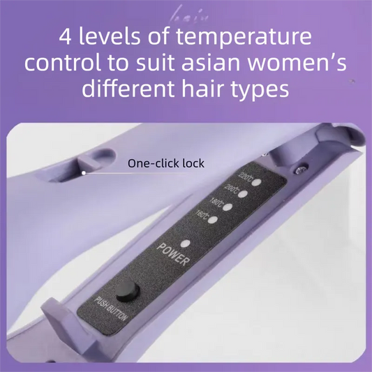 32mm French Style Hair Waver Curler Mermaid Waves Iron V-Shape Barrel Negative Ion Fast Heating Styling Tool Purple AU Plug - Image 5
