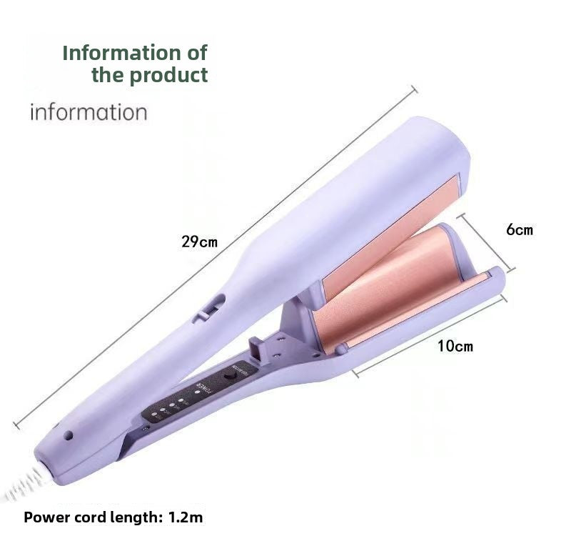 32mm French Style Hair Waver Curler Mermaid Waves Iron V-Shape Barrel Negative Ion Fast Heating Styling Tool Purple AU Plug - Image 8