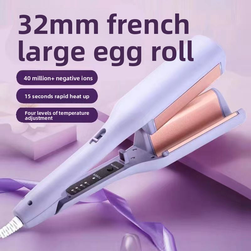 32mm French Style Hair Waver Curler Mermaid Waves Iron V-Shape Barrel Negative Ion Fast Heating Styling Tool Pink AU Plug - Image 3