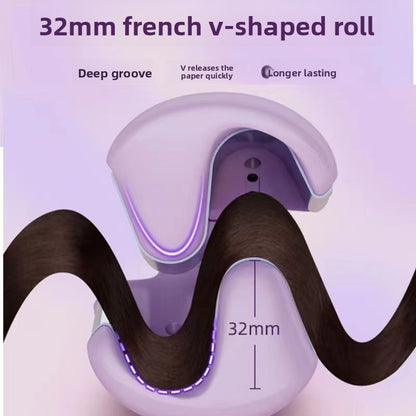 32mm French Style Hair Waver Curler Mermaid Waves Iron V-Shape Barrel Negative Ion Fast Heating Styling Tool Pink AU Plug - Image 4