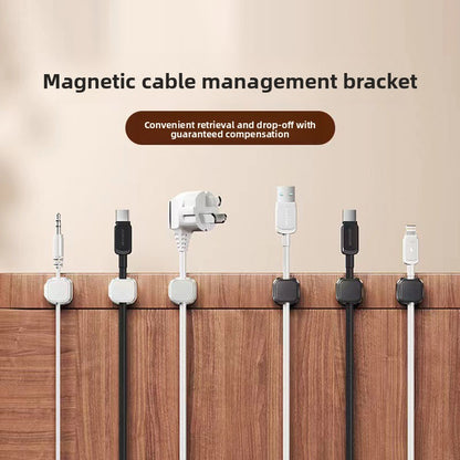 White 6-Pack Magnetic Cable Organiser Clips Desktop Cord Management for Phone Charger USB Cable Holder - Image 7