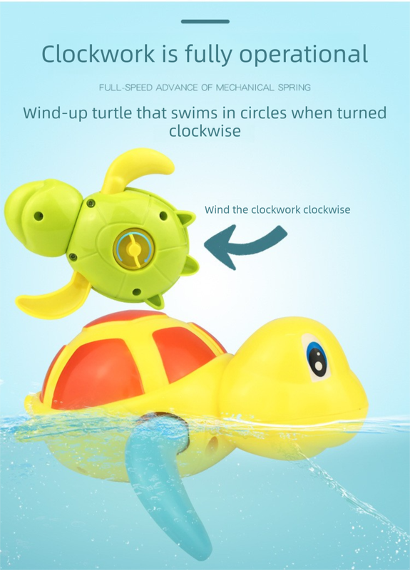 Three-Piece Wind-Up Swimming Turtle Bath Toy Set (Yellow, Green, and Blue Colors), Adorable Floating Turtle Combo, Fun Water Play Toy, Ideal Gift for Infants and Toddlers - Image 3