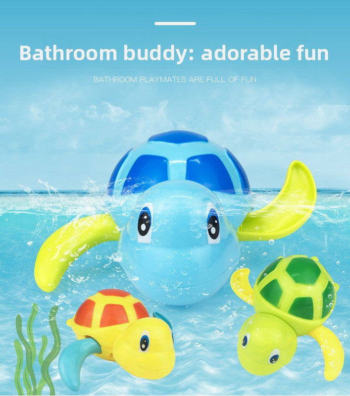 Three-Piece Wind-Up Swimming Turtle Bath Toy Set (Yellow, Green, and Blue Colors), Adorable Floating Turtle Combo, Fun Water Play Toy, Ideal Gift for Infants and Toddlers - Image 6