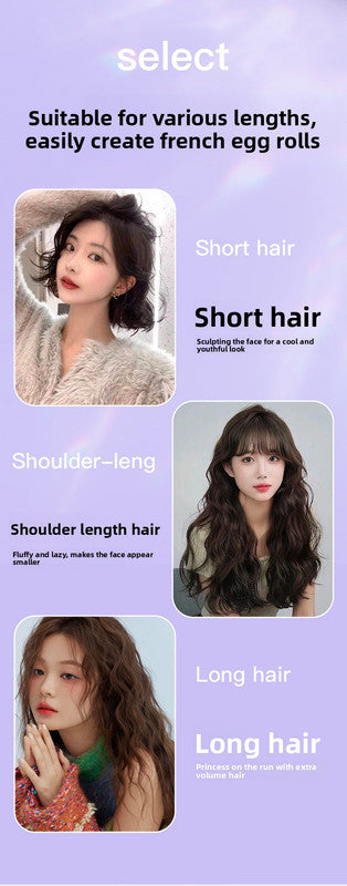 32mm French Style Deep V Hair Waver Mermaid Curls Iron Fast Heating Ceramic Styling Tool for Big Waves Purple AU Plug - Image 3