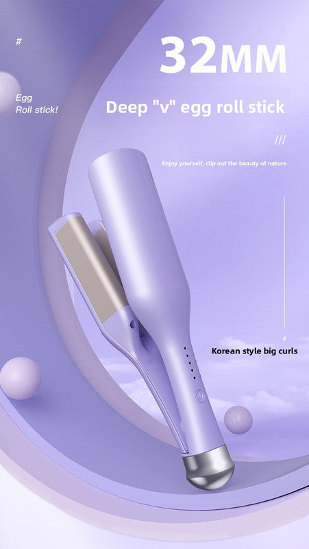 32mm French Style Deep V Hair Waver Mermaid Curls Iron Fast Heating Ceramic Styling Tool for Big Waves Pink AU Plug - Image 2