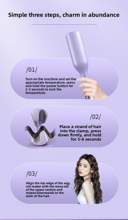 32mm French Style Deep V Hair Waver Mermaid Curls Iron Fast Heating Ceramic Styling Tool for Big Waves Pink AU Plug - Image 7
