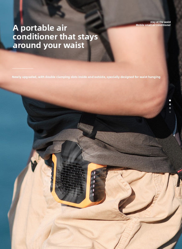 Portable Waist Clip Fan 6000mAh Rechargeable Personal Air Conditioner with Power Bank Function Heavy Duty Wearable Belt Fan for Tradies Camping and Outdoor Work Orange - Image 8