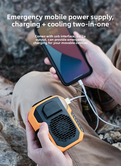 Portable Waist Clip Fan 6000mAh Rechargeable Personal Air Conditioner with Power Bank Function Heavy Duty Wearable Belt Fan for Tradies Camping and Outdoor Work Black - Image 5