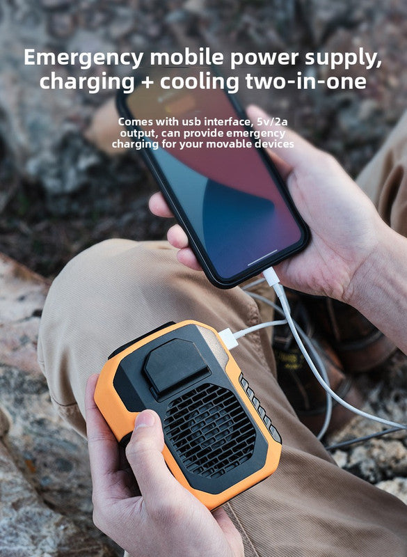 Portable Waist Clip Fan 6000mAh Rechargeable Personal Air Conditioner with Power Bank Function Heavy Duty Wearable Belt Fan for Tradies Camping and Outdoor Work Green - Image 5