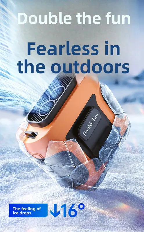 Waist Clip Fan 6000mAh Rechargeable Portable Personal Fan with Dual Outlet 13500RPM High Speed Airflow for Outdoor Work Green - Image 4
